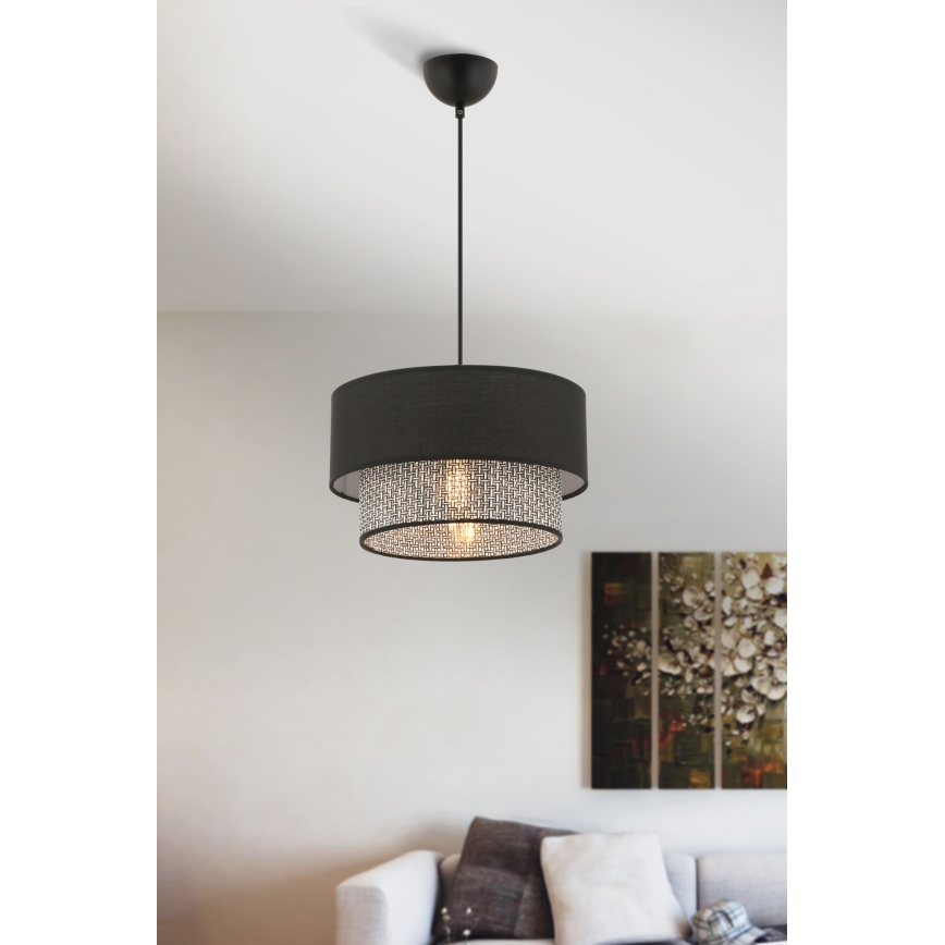Люстра на подвесе ECHO 1xE27/60W/230V черный/серый