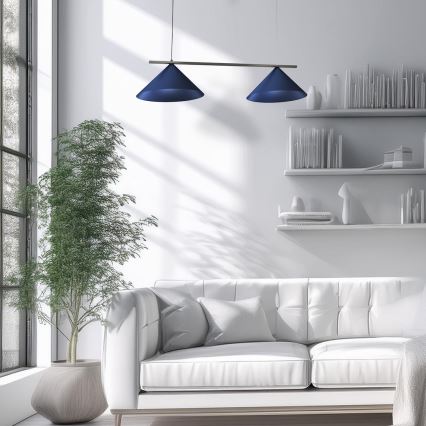 Люстра на подвесном тросе CAPITAL 2xGX53/15W/230V синяя