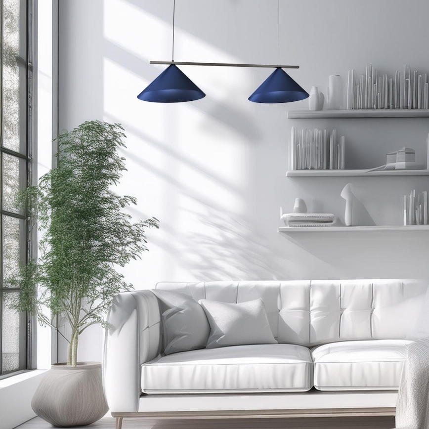 Люстра на подвесном тросе CAPITAL 2xGX53/15W/230V синяя