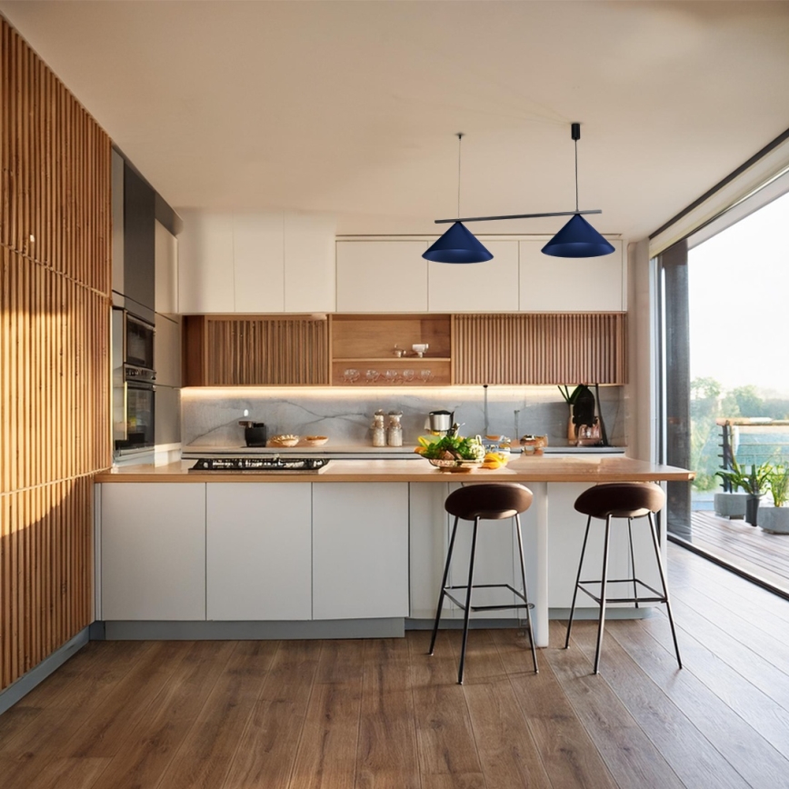 Люстра на подвесном тросе CAPITAL 2xGX53/15W/230V синяя