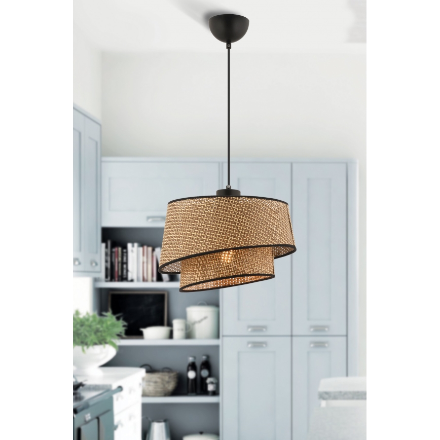 Люстра на проводе BARETTE 1xE27/60W/230V коричневая/черная