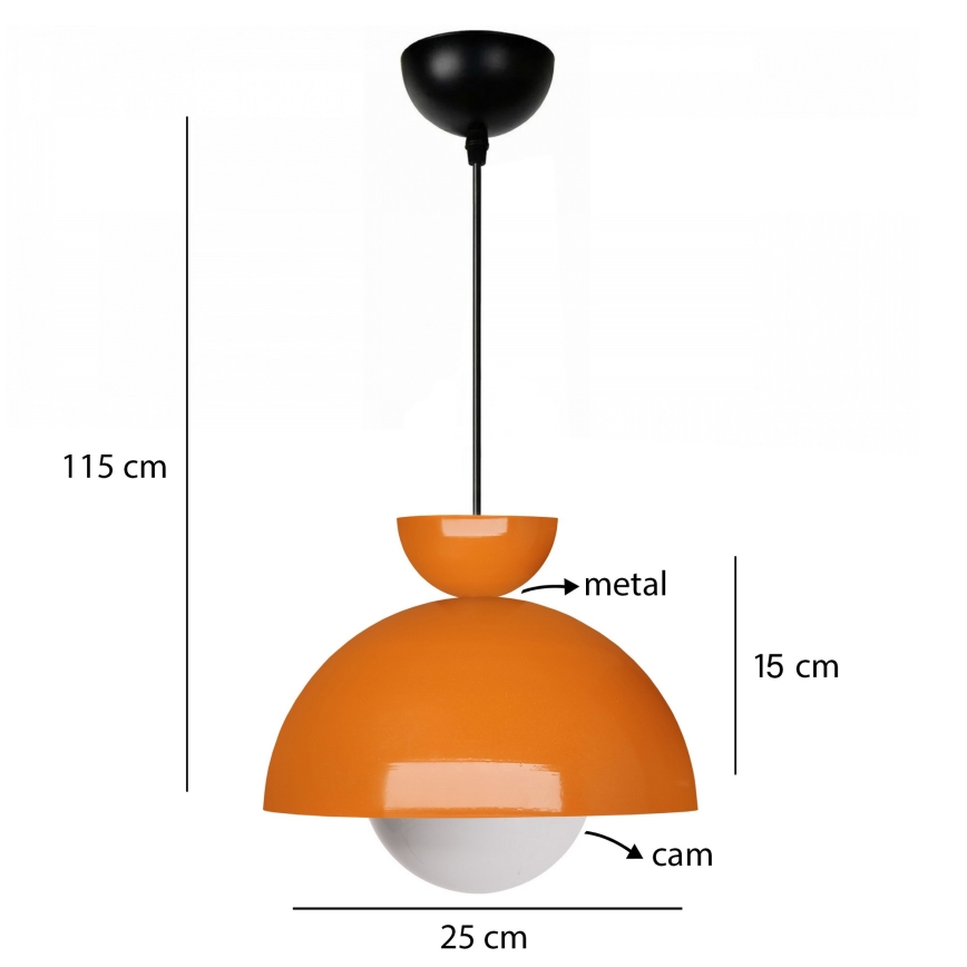 Люстра на проводе SALVA 1xE27/15W/230V оранжевая