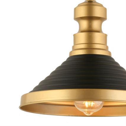 Люстра на шнур MONZA 1xE27/40W/230V, 30 см, чорна/золота