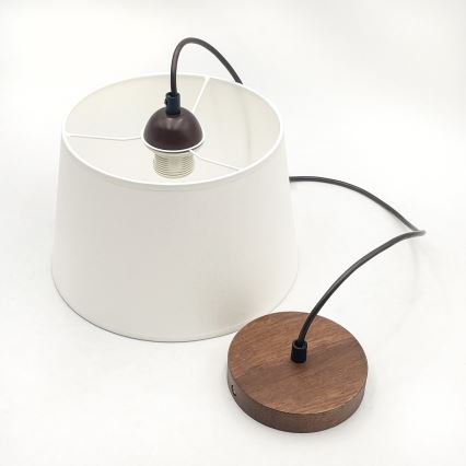 Люстра на шнуре AIDA 1xE27/60W/230V диаметр 25 см дуб/орех/белый