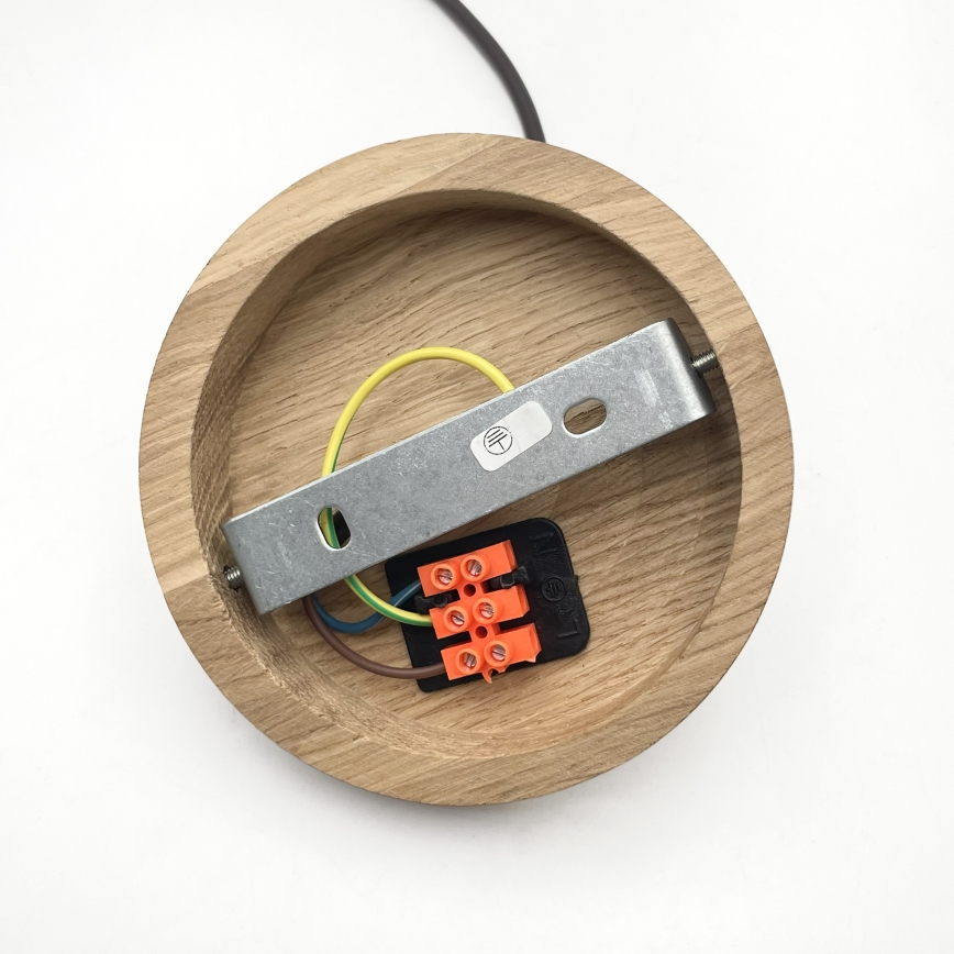 Люстра на шнуре AIDA 1xE27/60W/230V диаметр 25 см дуб/орех/белый