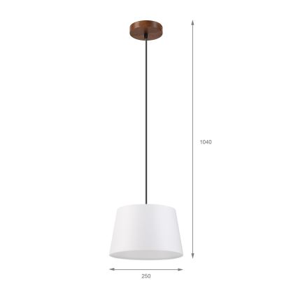 Люстра на шнуре AIDA 1xE27/60W/230V диаметр 25 см дуб/орех/белый