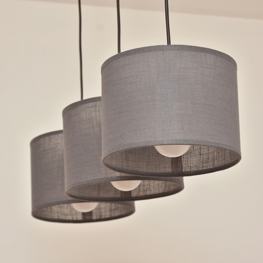 Люстра на шнуре ALBA 3xE27/15W/230V серая