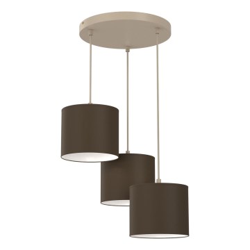 Люстра на шнуре ARDEN 3xE27/15W/230V диам. 30 см бежево-коричневая
