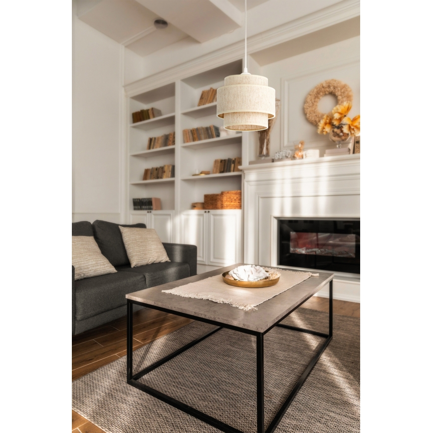 Люстра на шнуре BOHO 1xE27/60W/230V, диаметр 20 см, белая