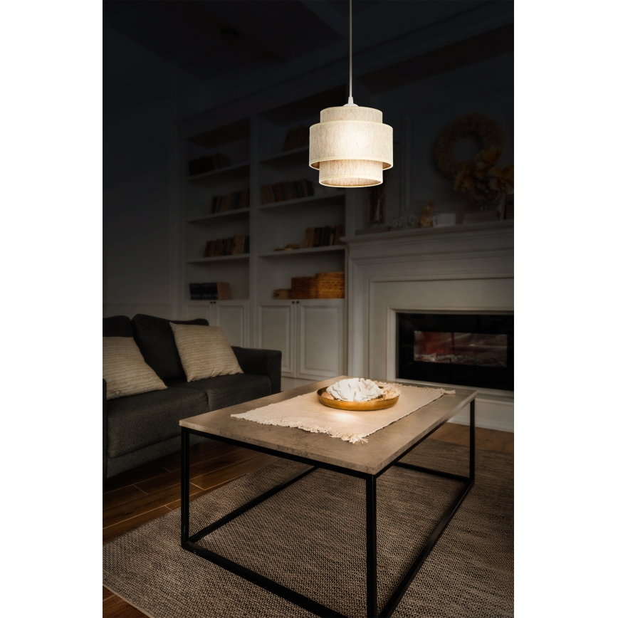 Люстра на шнуре BOHO 1xE27/60W/230V, диаметр 20 см, белая