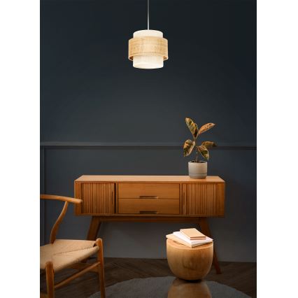 Люстра на шнуре BOHO 1xE27/60W/230V, Ø 20 см, джут/кремовая