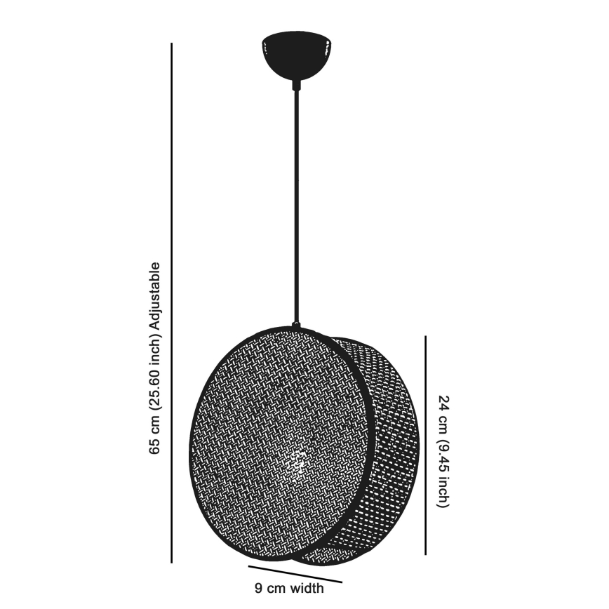 Люстра на шнуре DRUM 1xE27/60W/230V коричневая/чёрная