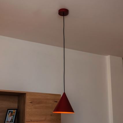 Люстра на шнуре ETNA II 1xE27/15W/230V, диаметр 18,5 см, красная