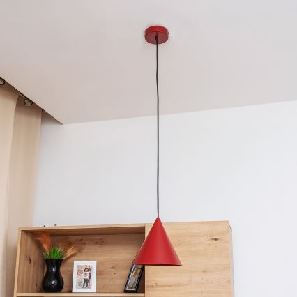 Люстра на шнуре ETNA II 1xE27/15W/230V, диаметр 18,5 см, красная