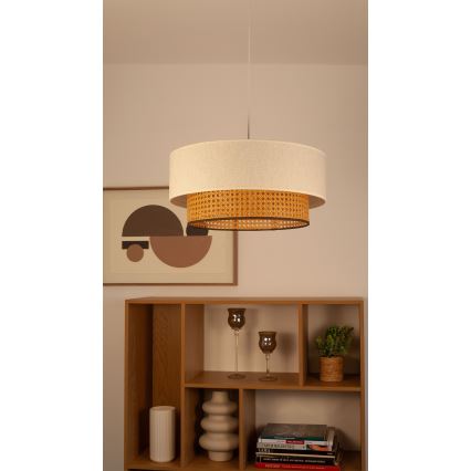 Люстра на шнуре NATIA 1xE27/60W/230V диаметр 45 см белая/коричневая
