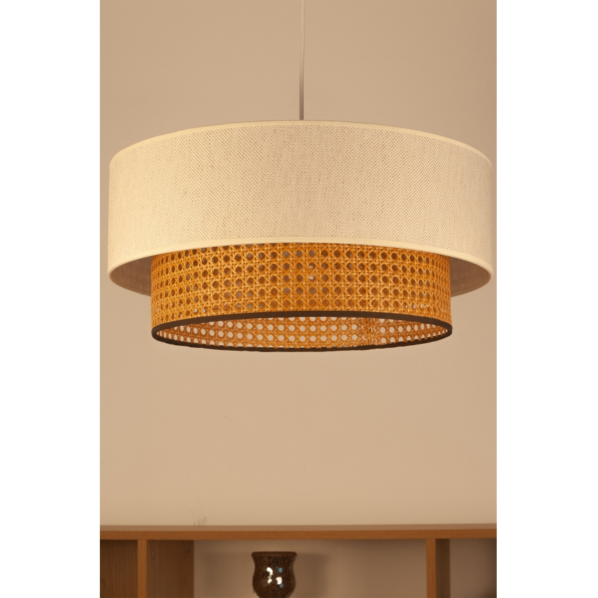 Люстра на шнуре NATIA 1xE27/60W/230V диаметр 45 см белая/коричневая