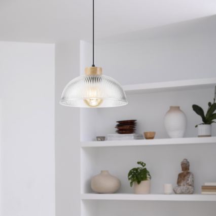 Люстра на шнуре PIA 1xE27/60W/230V Ø 30 см дуб