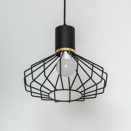 Люстра на шнуре SOLANO 1xE27/15W/230V чёрная/золотая