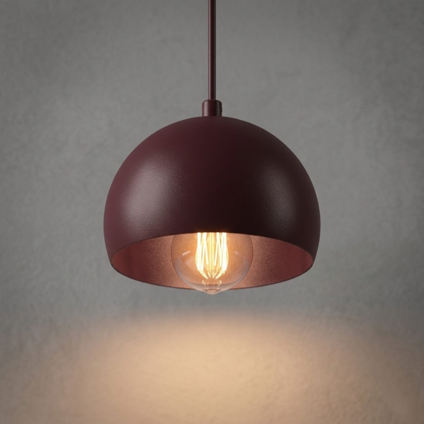 Люстра на шнуре SOOL 1xE27/15W/230V, диаметр 15 см, бордовая
