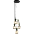 Люстра на шнуре SOPHIA 5xE14/10W/230V черная/зеленая/дымчато-бежевая