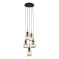Люстра на шнуре SOPHIA 5xE14/10W/230V черная/зеленая/дымчато-бежевая