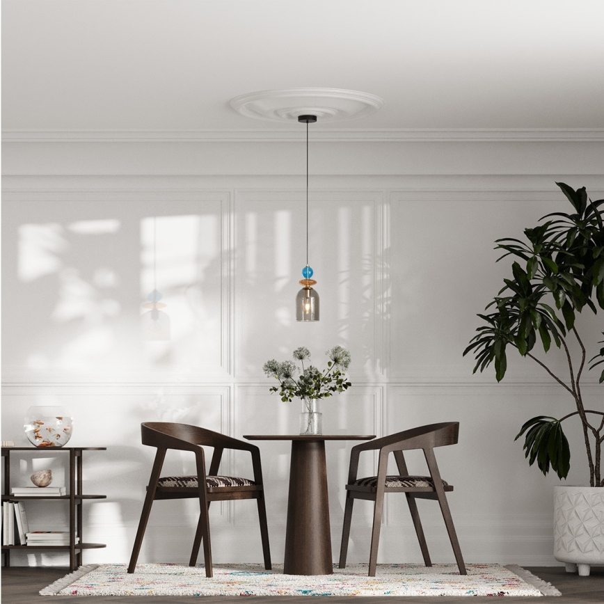 Люстра на шнуре TROPEA 1xE27/15W/230V чёрная/дымчато-синяя/бежевая