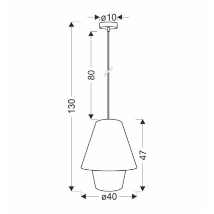 Люстра на шнурі AFRICA 1xE27/40W/230V діаметр 40 см коричнева/кремова