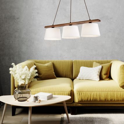 Люстра на шнурі AIDA 3xE27/60W/230V діам. 25 см дуб/горіх