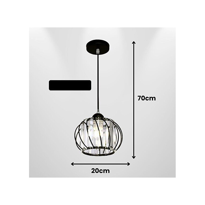 Люстра на шнурі BELLA 1xE27/40W/230V чорна