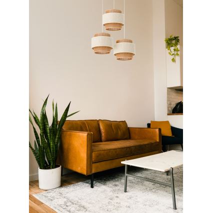 Люстра на шнурі BOHO 3xE27/60W/230V кремова/джутова