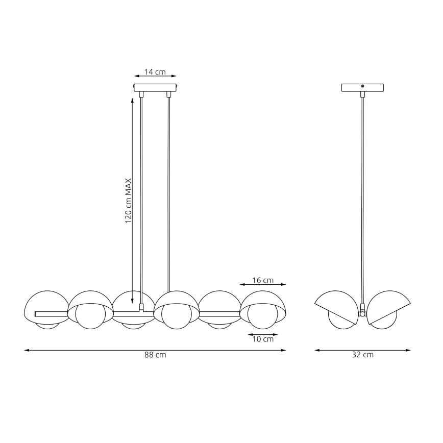 Люстра на шнурі BOOM 6xG9/8W/230V бежева