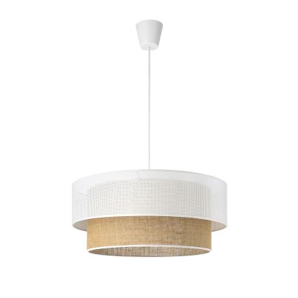 Люстра на шнурі BORHO 1xE27/60W/230V, діаметр 40 см, білий/джут