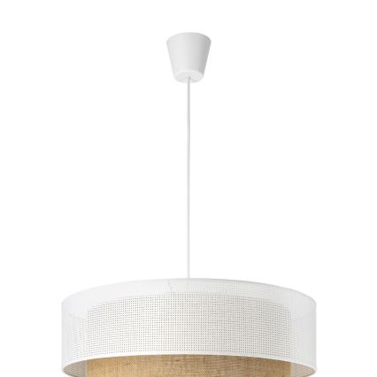 Люстра на шнурі BORHO 1xE27/60W/230V, діаметр 40 см, білий/джут