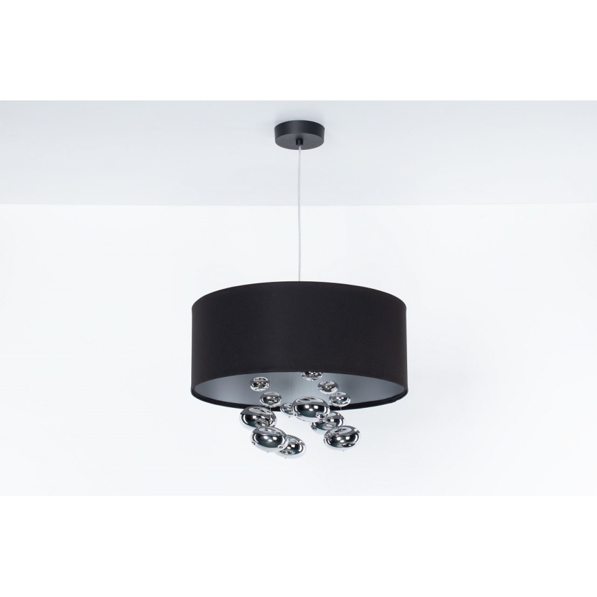 Люстра на шнурі BUBBLE 1xE27/60W/230V Ø 40 см чорна
