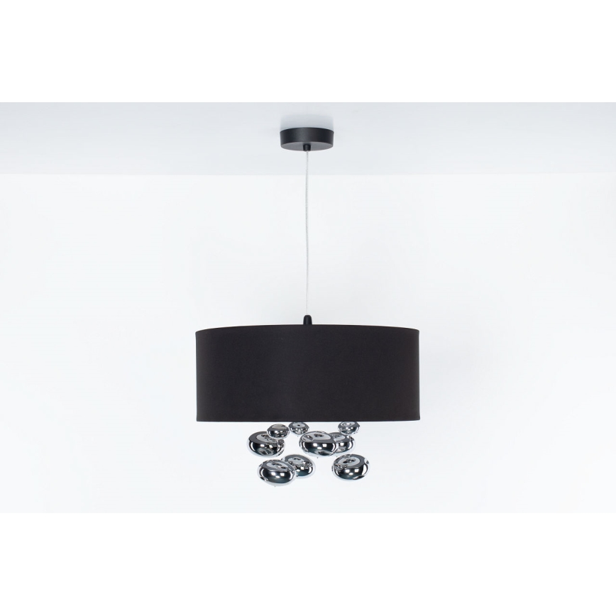 Люстра на шнурі BUBBLE 1xE27/60W/230V Ø 40 см чорна