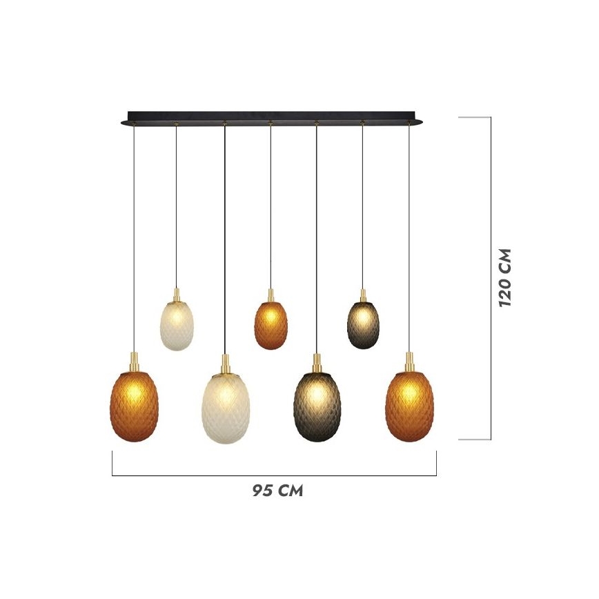 Люстра на шнурі CACTUS 7xG9/5W/230V мідна/сіра/біла