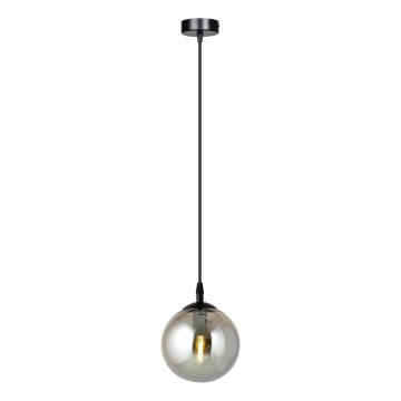 Люстра на шнурі COSMO 1xE14/10W/230V Ø 14 см чорний/димчасто-чорний