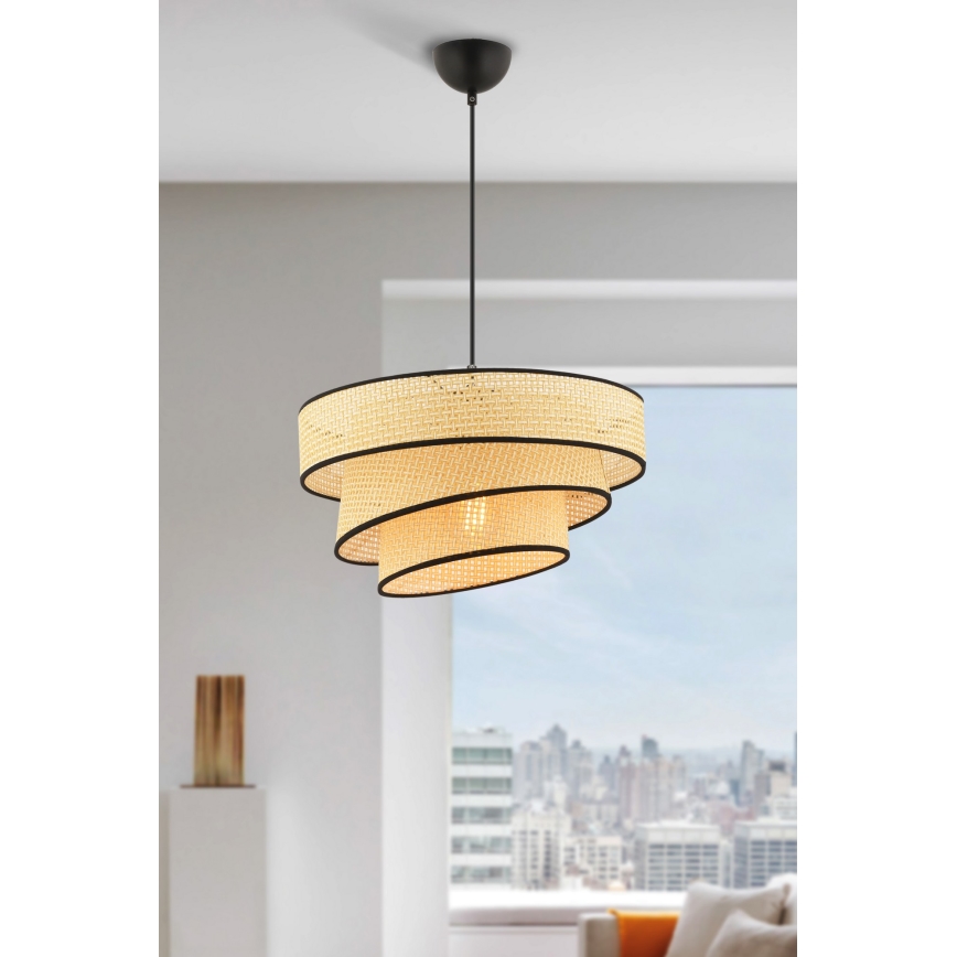 Люстра на шнурі COUPER 1xE27/60W/230V бежевий/чорний