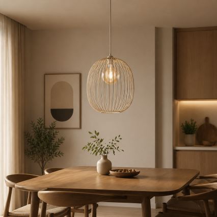 Люстра на шнурі DESTELLO 1xE27/15W/230V, діам. 33 см, бежева