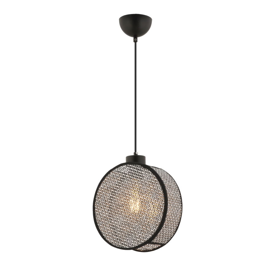 Люстра на шнурі DRUM 1xE27/60W/230V сірий/чорний