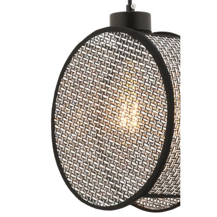 Люстра на шнурі DRUM 1xE27/60W/230V сірий/чорний