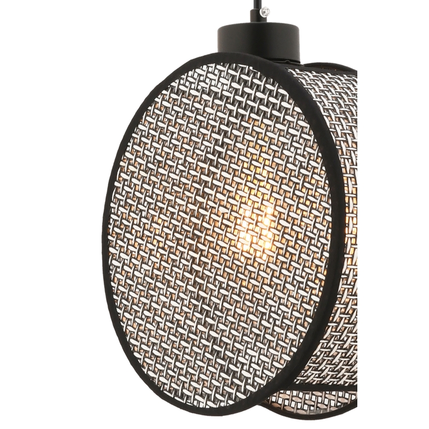 Люстра на шнурі DRUM 1xE27/60W/230V сірий/чорний