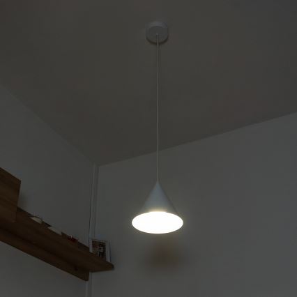 Люстра на шнурі ETNA II 1xE27/15W/230V, діаметр 18,5 см, біла