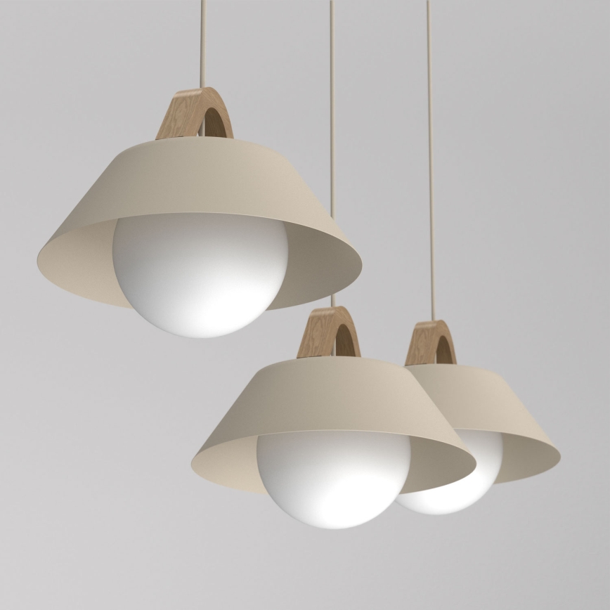 Люстра на шнурі FUNDA 3xE27/15W/230V бежева