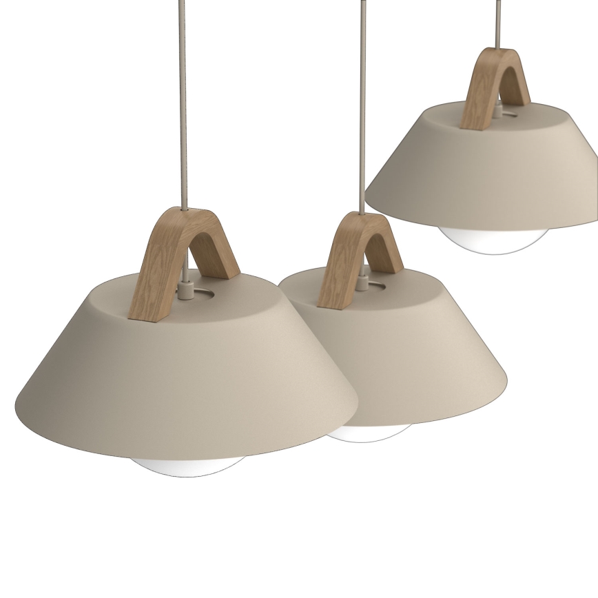 Люстра на шнурі FUNDA 3xE27/15W/230V бежева