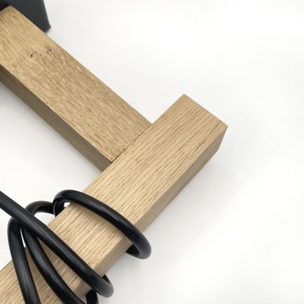 Люстра на шнурі LEANDRA 1xE27/15W/230V дуб/чорний