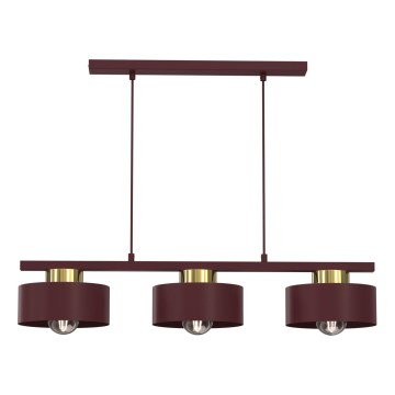 Люстра на шнурі MARTI 3xE27/15W/230V бордова/золота