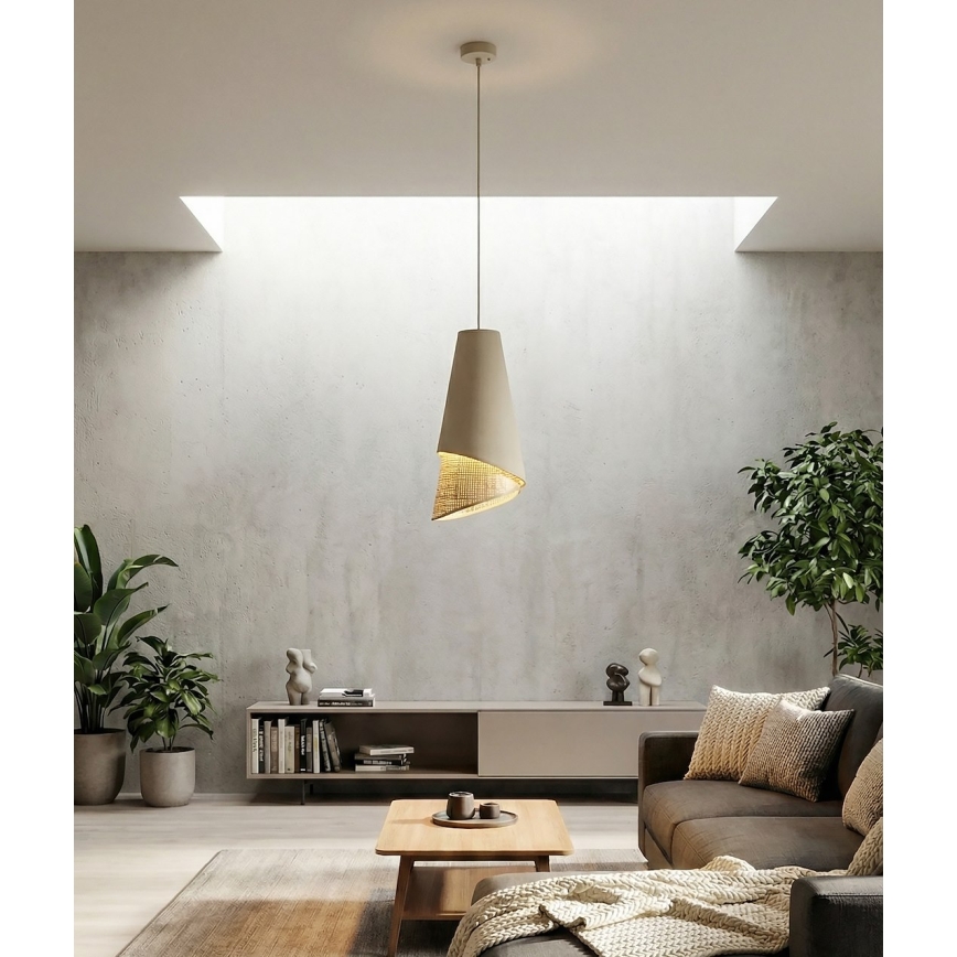 Люстра на шнурі MODA 1xE27/15W/230V бежева/ротанг