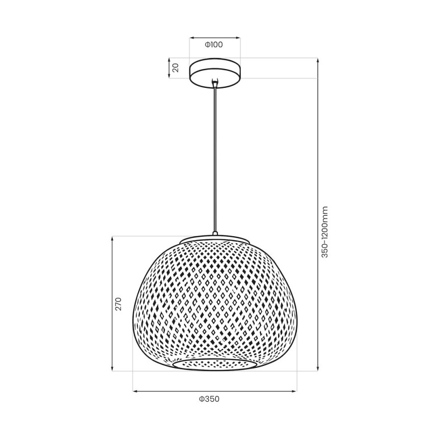 Люстра на шнурі PETRA 1xE27/15W/230V бамбук