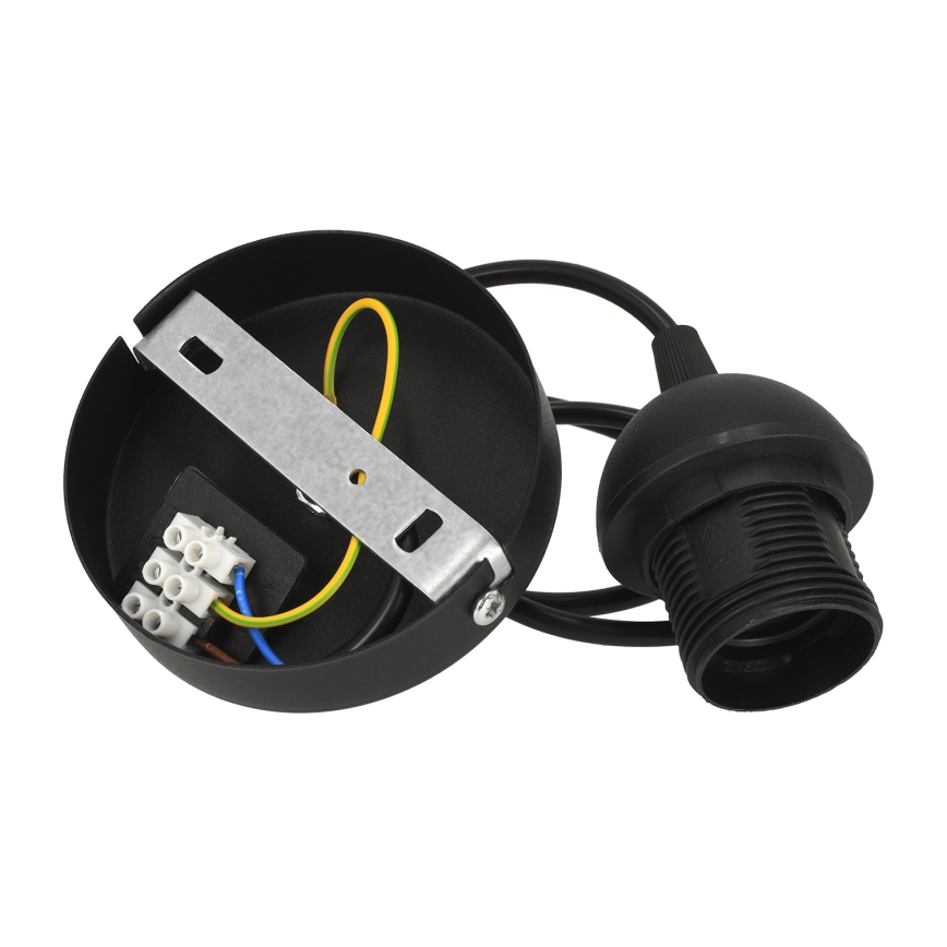Люстра на шнурі SARTA 1xE27/60W/230V, діаметр 45 см, чорна/джут